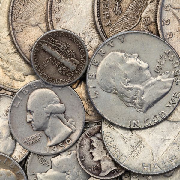 old and worn coins